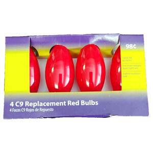Red C9 Light Bulb Ceramic-Count 4 Lightkeeper Pro Christmas Decor Replacements